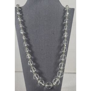 VTG Carol Dauplaise Clear / Smoky Multi Size Beads 14" Necklace